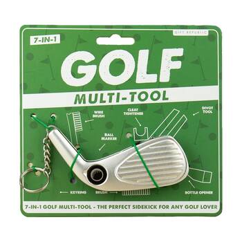 Gift Republic Golf 7-in-1 Multi-Tool Accessories Keychain Tool Silver