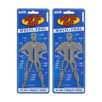 2x Gift Republic Superhero Shaped 21-in-1 Handyman Multi-Tool Silver