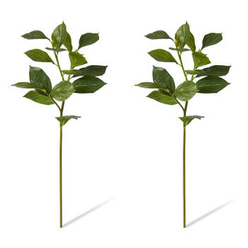 2PK E Style Hydrangea Leaf Spray Realistic Artificial Flower Green 30x30x81cm