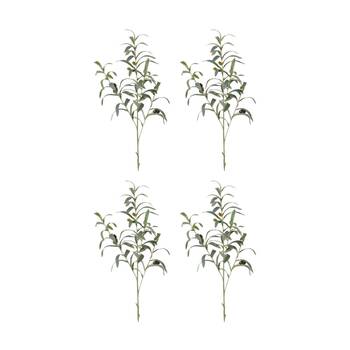 4PK E Style Olive Spray Realistic Artificial Flower Plastic Grey Green 81cm