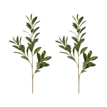 2PK E Style Shikiba Spray Realistic Artificial Flower Plastic Green 25x18x72cm