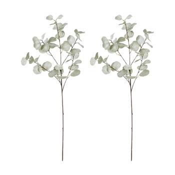 2PK E Style Eucalyptus Dollar Spray Realistic Artificial Flower Light Green 15cm