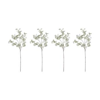 4PK E Style Eucalyptus Dollar Spray Realistic Artificial Flower Light Green 15cm