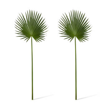 2PK E Style Palm Fan Leaf Realistic Artificial Flower Plastic Green 45x1x112cm