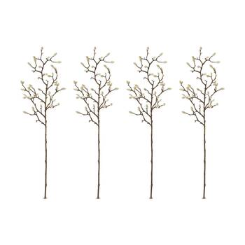 4PK E Style Magnolia Bud Spray Realistic Artificial Flower Natural 25x10x74cm