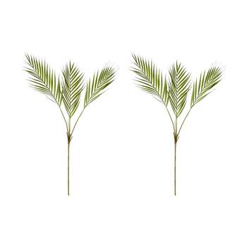 2PK E Style Palm Leaf Spray Realistic Artificial Flower Plastic Green 97cm