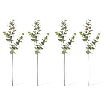 4PK E Style Eucalyptus Dollar Spray Realistic Artificial Flower Grey Green 94cm