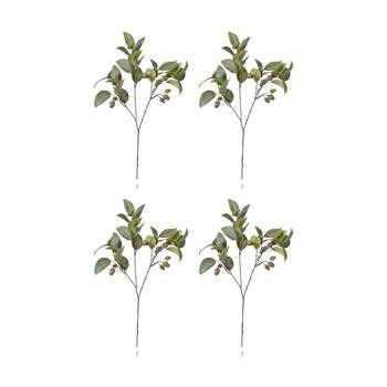4PK E Style Eucalyptus Gum Nut Spray Realistic Artificial Flower Green 84cm
