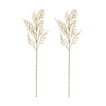 2PK E Style Wheat Grass Stem Realistic Artificial Flower Plastic Natural 89cm
