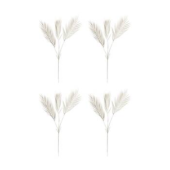 4PK E Style Palm Decor Spray Realistic Artificial Flower Plastic Cream 97cm