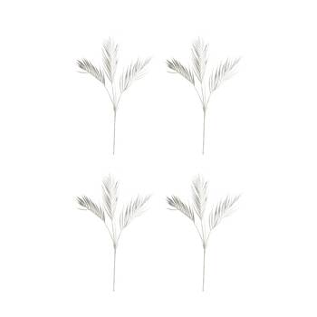 4PK E Style Palm Decor Spray Realistic Artificial Flower Plastic White 97cm