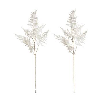 2PK E Style Fern Decor Spray Realistic Artificial Flower Plastic White 86cm