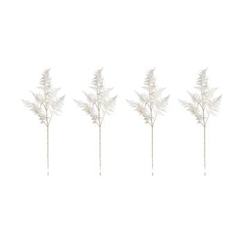 4PK E Style Fern Decor Spray Realistic Artificial Flower Plastic White 86cm