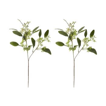 2PK E Style Eucy Seeding Spray Realistic Artificial Flower Plastic Green 48cm