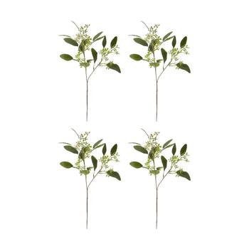 4PK E Style Eucy Seeding Spray Realistic Artificial Flower Plastic Green 48cm