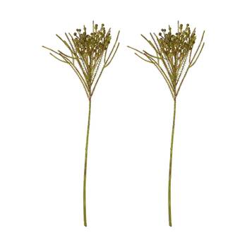 2PK E Style Berzelia Spray Realistic Artificial Flower Green Red 13x5x46cm