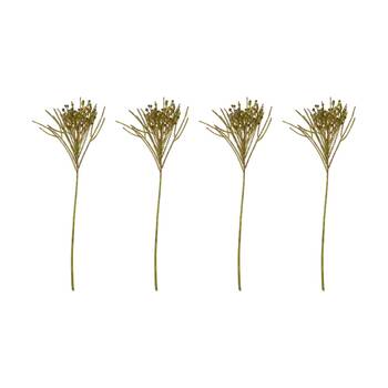 4PK E Style Berzelia Spray Realistic Artificial Flower Green Red 13x5x46cm