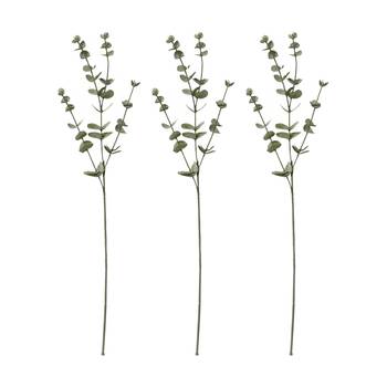 3PK E Style Eucalyptus Spray Realistic Artificial Flower Grey Green 13x3x61cm