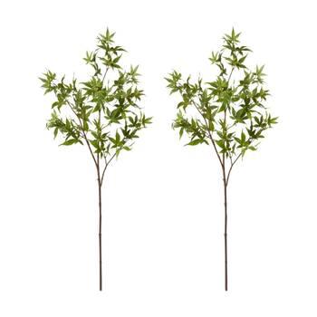2PK E Style Maple Japanese Spray Realistic Artificial Flower Green 40x40x95cm