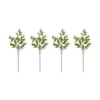 4PK E Style Maple Japanese Spray Realistic Artificial Flower Green 40x40x95cm