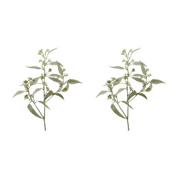 2PK E Style Eucalyptus Seeding Spray Realistic Artificial Flower Grey Green 61cm