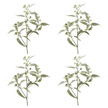 4PK E Style Eucalyptus Seeding Spray Realistic Artificial Flower Grey Green 61cm