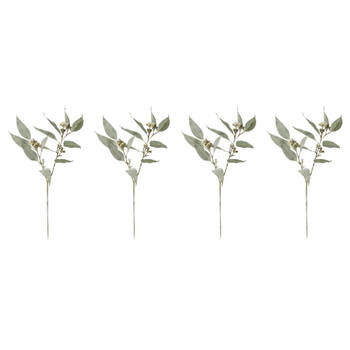 4PK E Style Eucy Gum Nut Spray Realistic Artificial Flower Grey Green 65cm