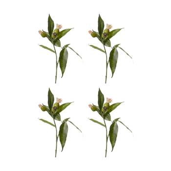 4PK E Style Eucy Nut Flowering Spray Realistic Artificial Flower Pink Green 51cm
