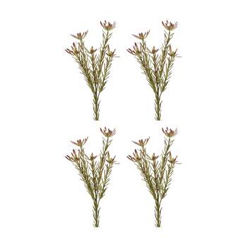 4PK E Style Leucadendron Spray Realistic Artificial Flower Burgundy Green 72cm