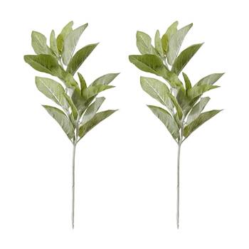2PK E Style Lambs Ear Spray Realistic Artificial Flower Plastic Grey Green 71cm