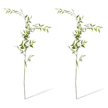 2PK E Style Ruscus Italian Leaf Realistic Artificial Flower Spray Green 124cm
