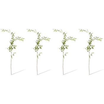 4PK E Style Ruscus Italian Leaf Realistic Artificial Flower Spray Green 124cm