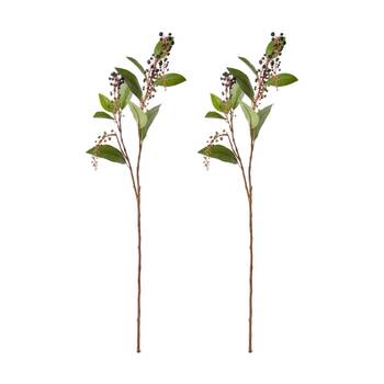 2PK E Style Poke Weed Spray Realistic Artificial Flower Black Green 30x20x97cm