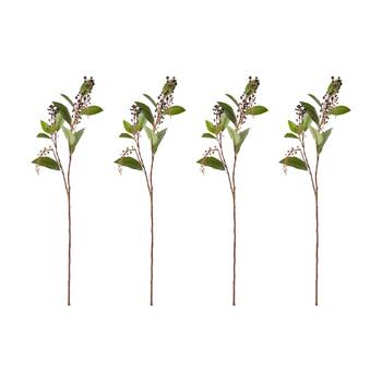 4PK E Style Poke Weed Spray Realistic Artificial Flower Black Green 30x20x97cm