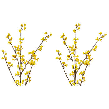 2PK E Style Autumn Berry Branch Realistic Artificial Flower Plastic Yellow 81cm