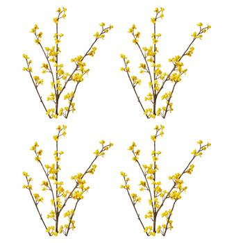 4PK E Style Autumn Berry Branch Realistic Artificial Flower Plastic Yellow 81cm