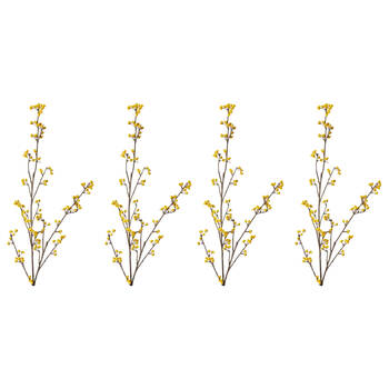 4PK E Style Autumn Berry Branch Realistic Artificial Flower Yellow 20x12x112cm