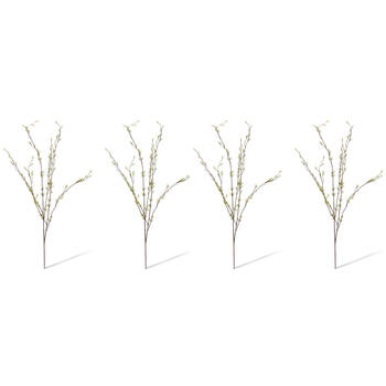 4PK E Style Spring Bud Leaf Spray Realistic Artificial Flower Green 42x22x86cm