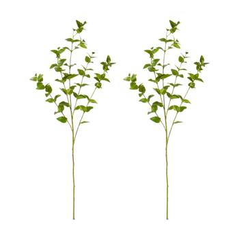 2PK E Style Hoya Leaf Spray Realistic Artificial Flower Plastic Green 84cm
