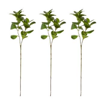 3PK E Style Peperomia Leaf Spray Realistic Artificial Flower Green 22x14x72cm