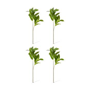 4PK E Style Island Leaf Spray Realistic Artificial Flower Green 38x24x77cm