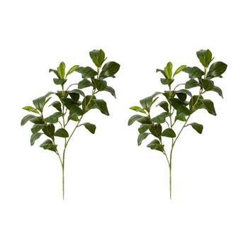 2PK E Style Lush Small Leaf Spray Realistic Artificial Flower Green 25x18x75cm