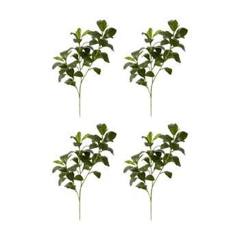 4PK E Style Lush Small Leaf Spray Realistic Artificial Flower Green 25x18x75cm