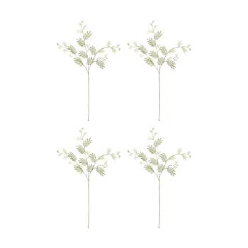 4PK E Style Mimosa Leaf Spray Realistic Artificial Flower Plastic Green 104cm