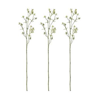 3PK E Style Eryngium Spray Realistic Artificial Flower Plastic Green 10x5x61cm