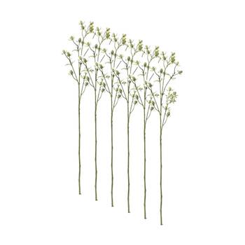 6PK E Style Eryngium Spray Realistic Artificial Flower Plastic Green 10x5x61cm