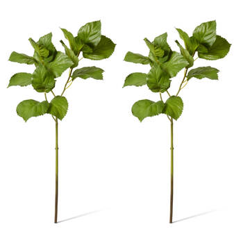 2PK E Style Hydrangea Leaf Spray Realistic Artificial Flower Plastic Green 384cm