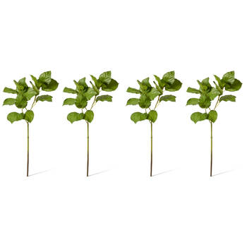4PK E Style Hydrangea Leaf Spray Realistic Artificial Flower Plastic Green 384cm