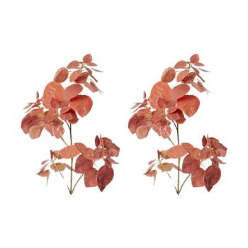 2PK E Style Smoke Leaf Branch Realistic Artificial Flower Red 32x30x103cm