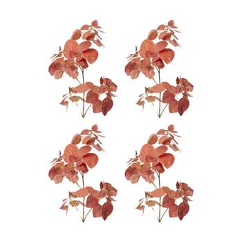 4PK E Style Smoke Leaf Branch Realistic Artificial Flower Red 32x30x103cm